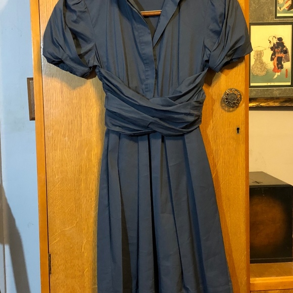 BCBG MAX AZRIA COTTON COLLARED WOVEN CROSSOVER - Picture 1 of 8